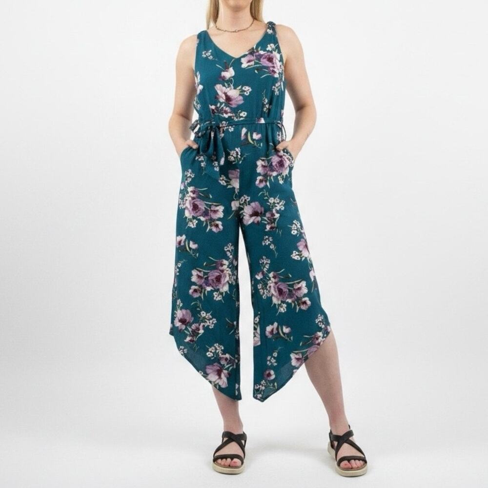 Belongsci Blue & Purple Floral Jumpsuit